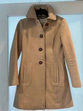Banana Republic Camel Pea Coat - Tailored Wool-Blend